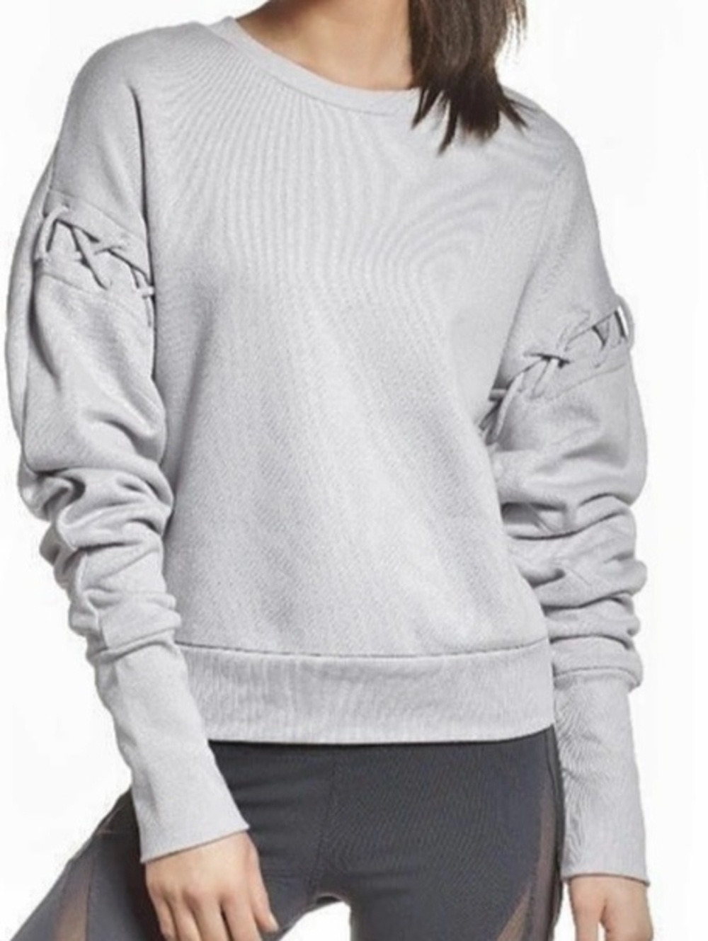Alo Yoga Lattice Pullover Sweatshirt Gray Estimated Small